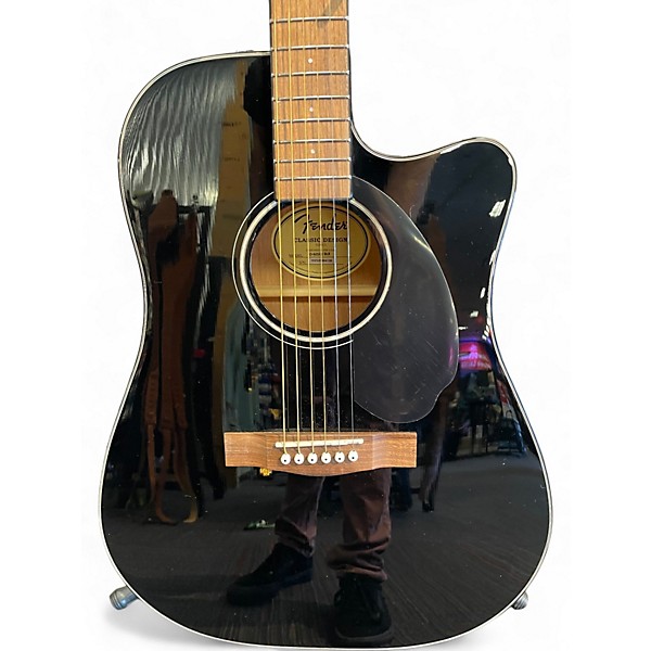 Used Fender CD60SCE Black Acoustic Electric Guitar