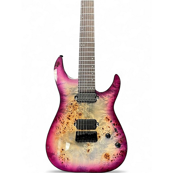 Used Schecter Guitar Research Diamond Series C-7 PRO Aurora Burst Solid Body Electric Guitar
