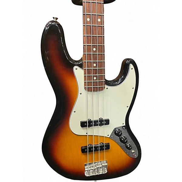 Used Fender American Standard Jazz Bass Brown Sunburst Electric Bass Guitar
