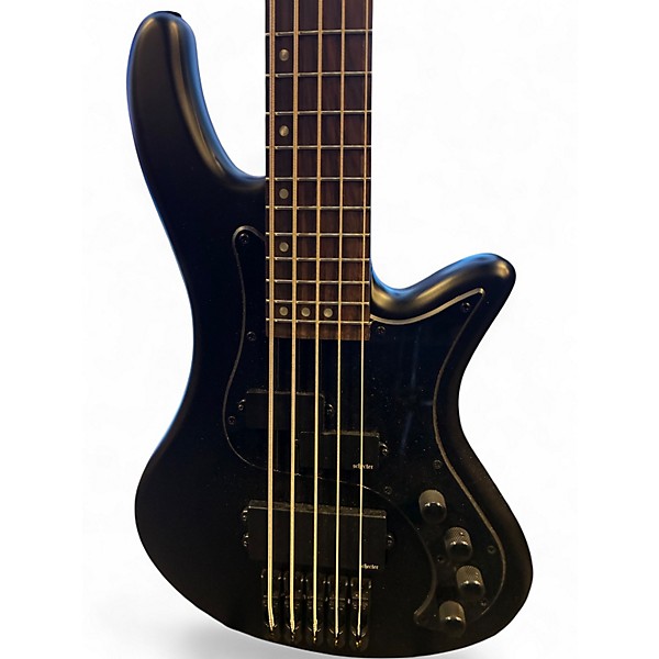 Used Schecter Guitar Research STEALTH 5 Black and Silver Electric Bass Guitar