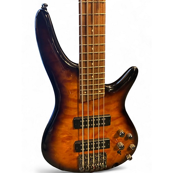 Used Ibanez SR405 5 String 2 Color Sunburst Electric Bass Guitar