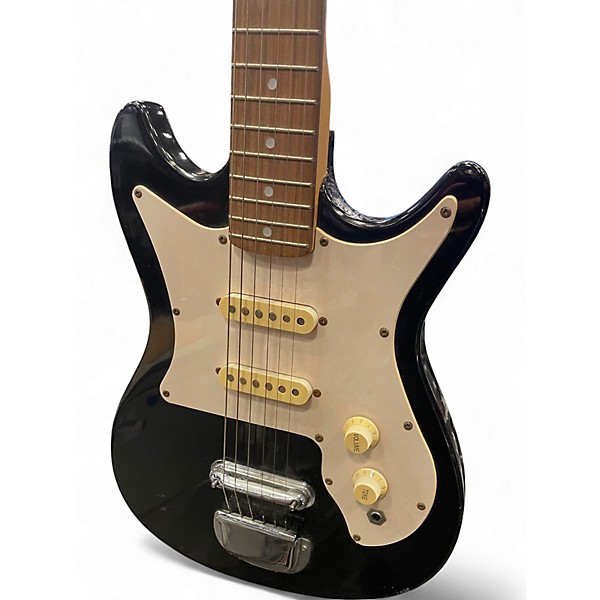 Used Harmony 02814 DOUBLE CUT Black and White Solid Body Electric Guitar