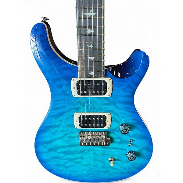 Used PRS SE Custom 24 Quilt Top Lake Blue Solid Body Electric Guitar