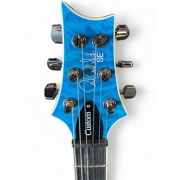 Used PRS SE Custom 24 Quilt Top Lake Blue Solid Body Electric Guitar