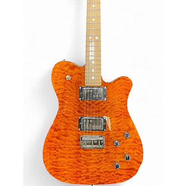 Used Warmoth T TYPE ORANGE FLAME Solid Body Electric Guitar
