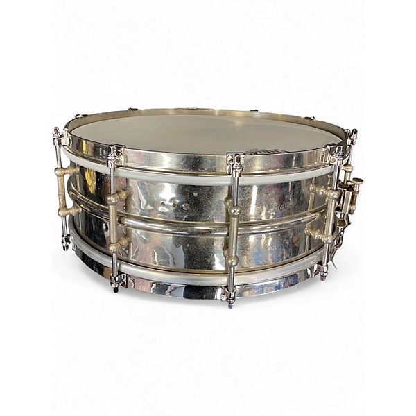 Used Ludwig 14X5 1920s Nickel over Brass DANCE Silver Drum