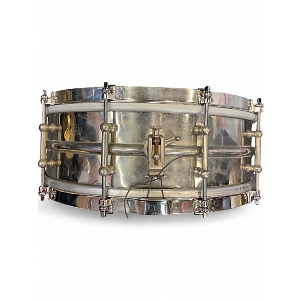 Used Ludwig 14X5 1920s Nickel over Brass DANCE Silver Drum