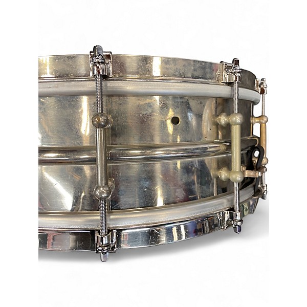 Used Ludwig 14X5 1920s Nickel over Brass DANCE Silver Drum