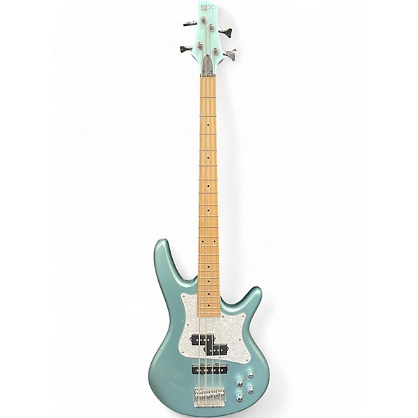 Used Ibanez SRMD200 BLUE GREEN SPARKLE Electric Bass Guitar