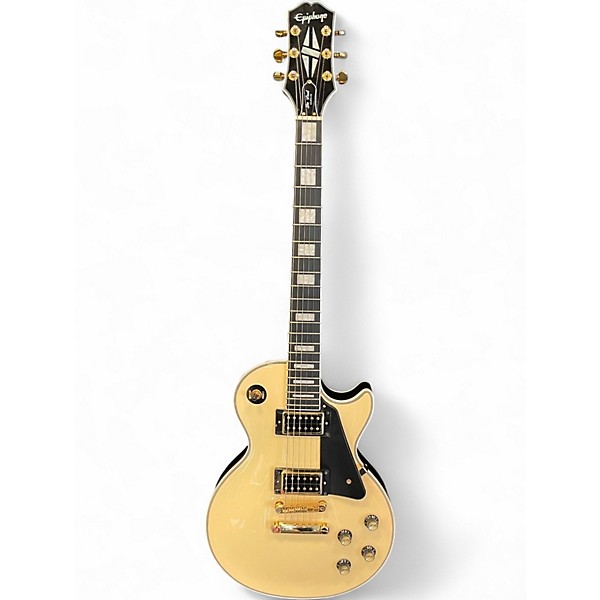 Used Epiphone Les Paul Custom Antique Ivory Solid Body Electric Guitar