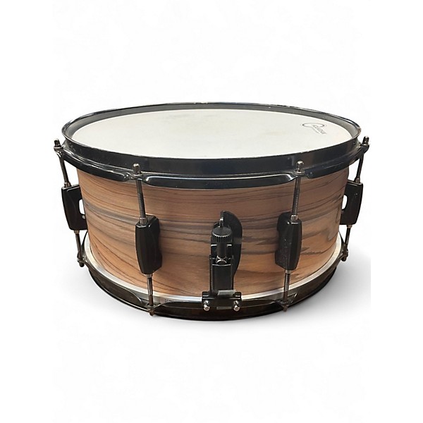 Used TAMA 14X6.5 Woodworks Poplar Snare Drum 14 x 6.5 in. Natural Zebrawood Wrap Zebrawood Drum