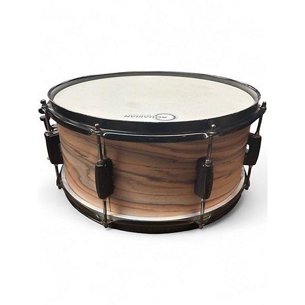 Used TAMA 14X6.5 Woodworks Poplar Snare Drum 14 x 6.5 in. Natural Zebrawood Wrap Zebrawood Drum