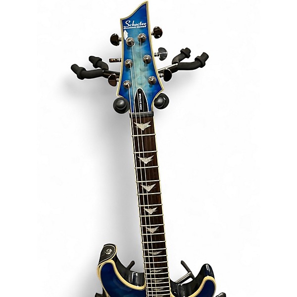 Used Schecter Guitar Research Omen Extreme 6 Ocean Blue Burst Solid Body Electric Guitar