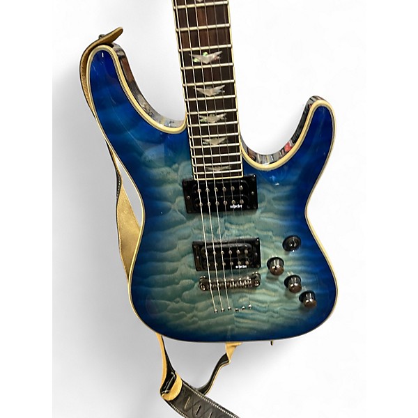 Used Schecter Guitar Research Omen Extreme 6 Ocean Blue Burst Solid Body Electric Guitar