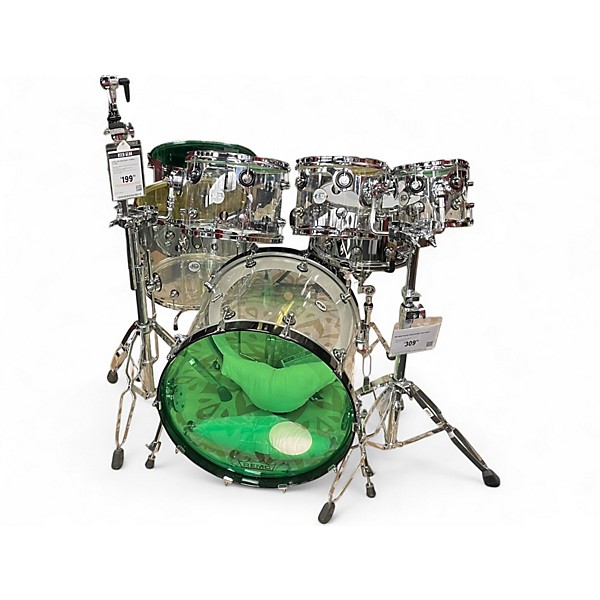 Used DW 6 Piece Design Series Acrylic Clear Drum Kit