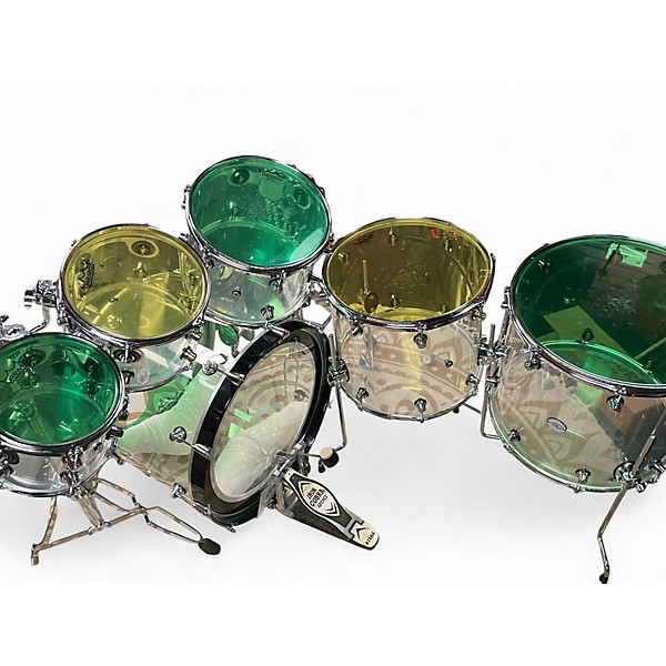 Used DW 6 Piece Design Series Acrylic Clear Drum Kit