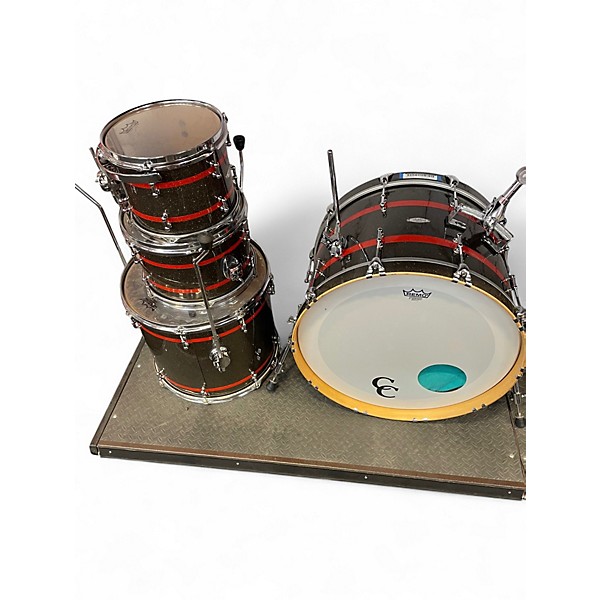 Used C&c Custom Drums 4 Piece 4 PIECE SHELL PACK Metallic Black Drum Kit