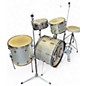 Vintage 1960s Slingerland 4 Piece 4 Piece Drum Set Silver Sparkle Drum Kit