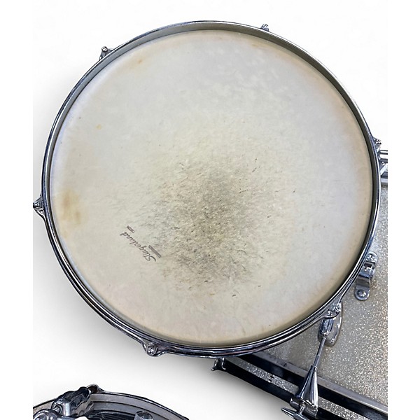 Vintage 1960s Slingerland 4 Piece 4 Piece Drum Set Silver Sparkle Drum Kit