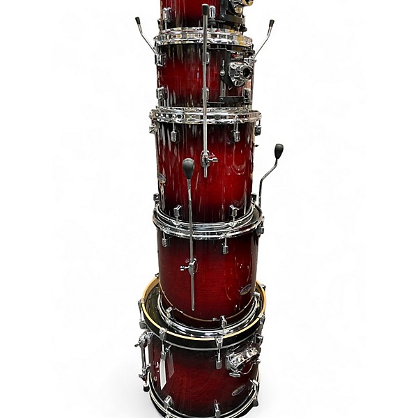 Used Pearl 5 Piece Decade Maple Deep Red Burst Drum Kit