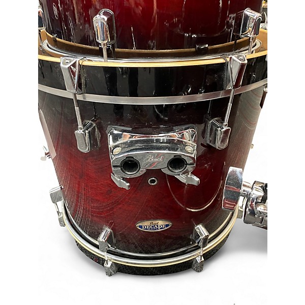 Used Pearl 5 Piece Decade Maple Deep Red Burst Drum Kit