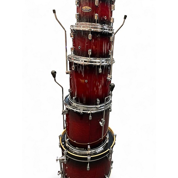 Used Pearl 5 Piece Decade Maple Deep Red Burst Drum Kit