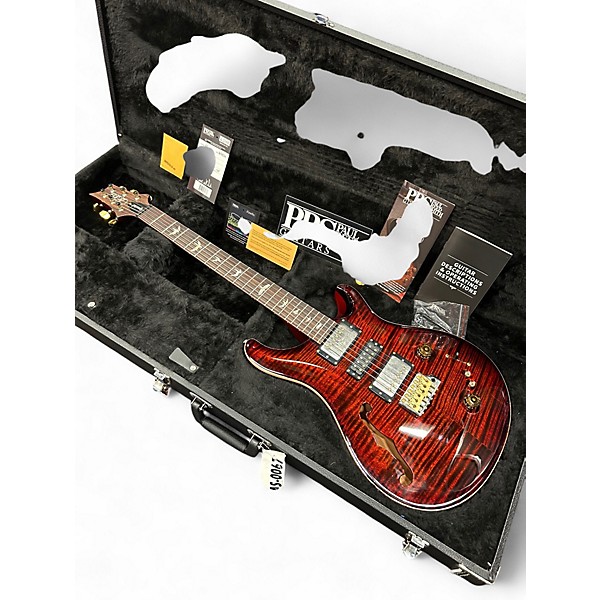 Used 2022 PRS Special Semi-Hollow 22 10 Top Black Amber Hollow Body Electric Guitar