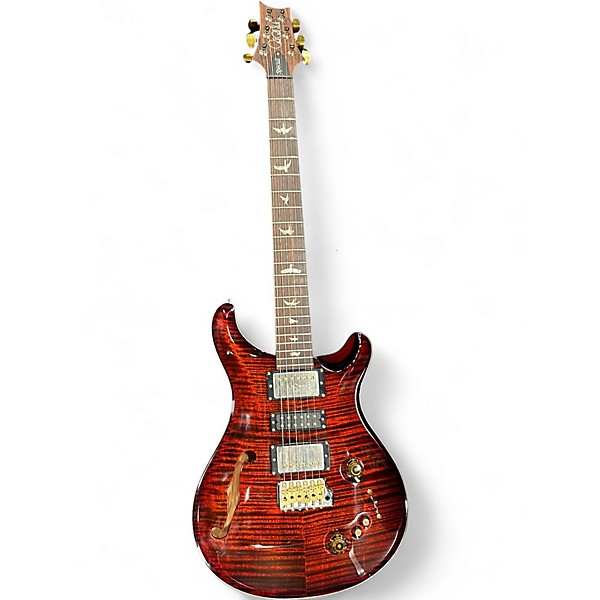 Used 2022 PRS Special Semi-Hollow 22 10 Top Black Amber Hollow Body Electric Guitar