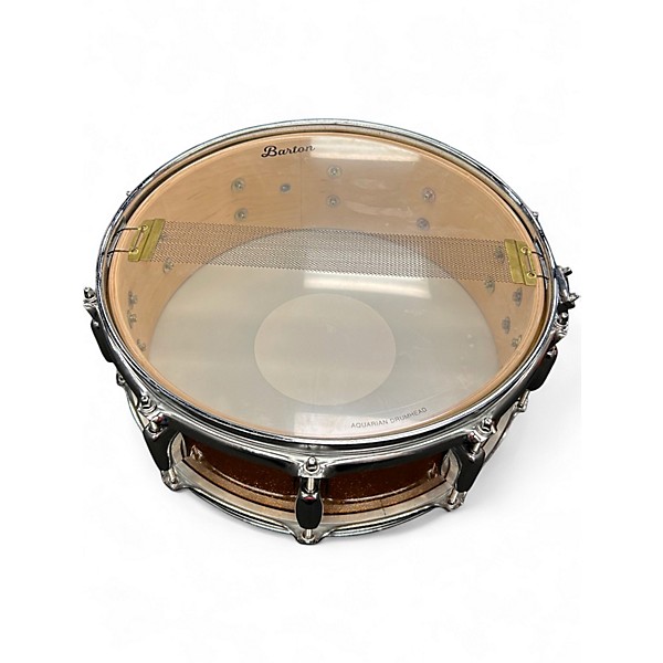 Used Barton Drums 14in NA MAPLE ORANGE SPARKLE Drum
