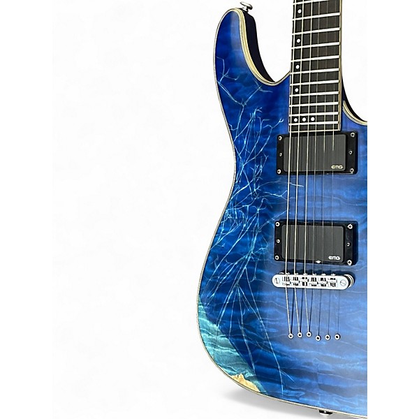 Used Schecter Guitar Research C1 Platinum Blue Solid Body Electric Guitar