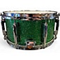 Used Pearl 13X6.5 Limited Edition Maple Gum Snare Green Halo Sparkle Drum