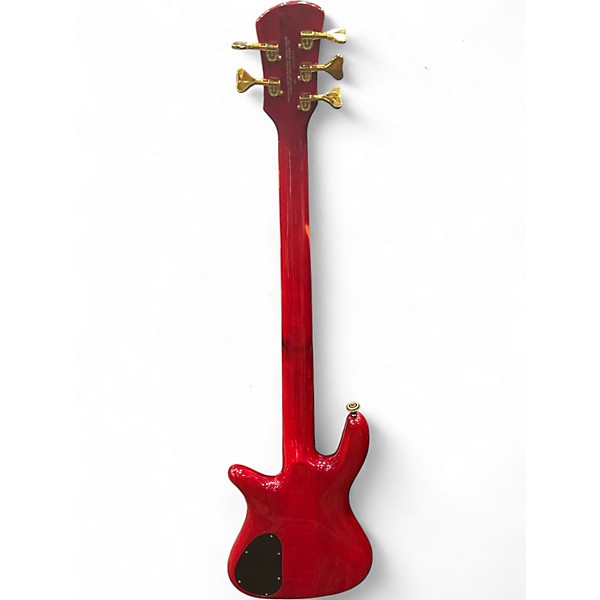 Used Spector Legend 5 Neck Thru Trans Crimson Red Electric Bass Guitar