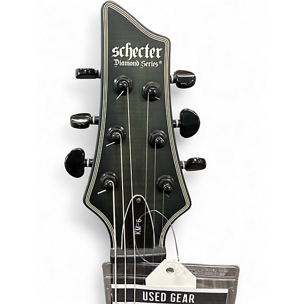 Used Schecter Guitar Research KM6 Trans Black Solid Body Electric Guitar