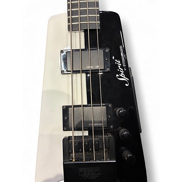 Used Steinberger XT2 SPIRIT Black and White Electric Bass Guitar