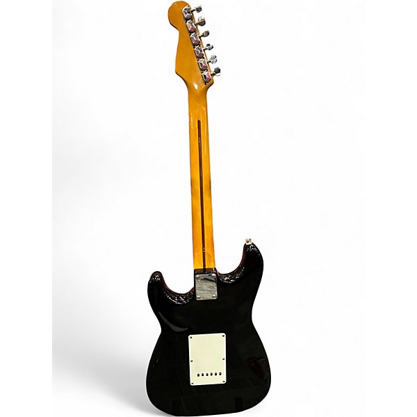 Used 1980s Squier Stratocaster Black Solid Body Electric Guitar
