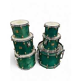 Used Yamaha 6 Piece Maple Custom Emerald Green Drum Kit