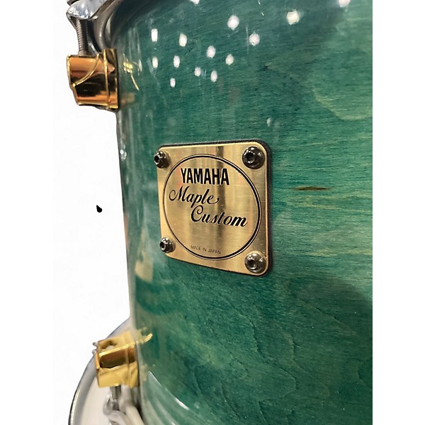 Used Yamaha 6 Piece Maple Custom Emerald Green Drum Kit