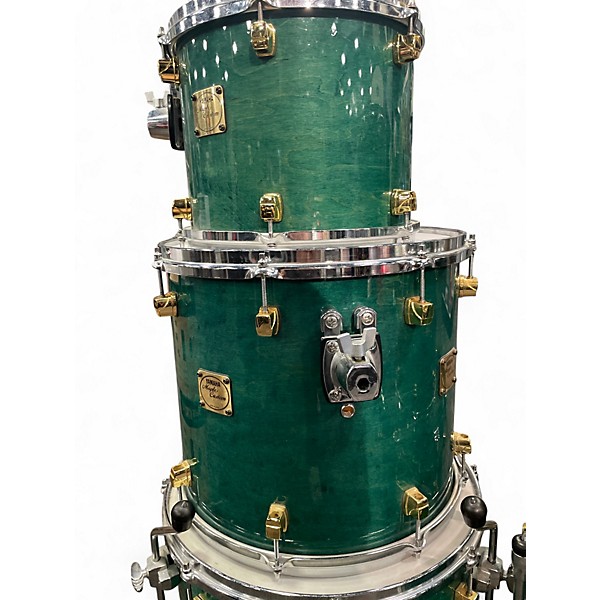 Used Yamaha 6 Piece Maple Custom Emerald Green Drum Kit