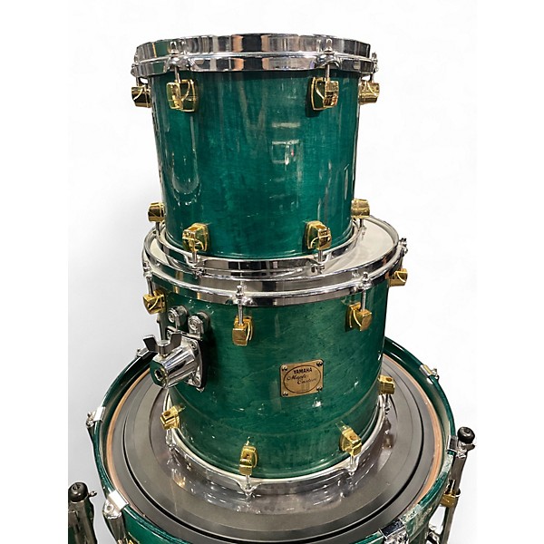 Used Yamaha 6 Piece Maple Custom Emerald Green Drum Kit