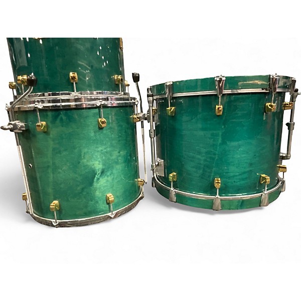 Used Yamaha 6 Piece Maple Custom Emerald Green Drum Kit