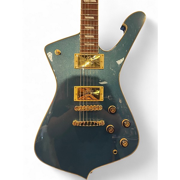 Used Ibanez Iceman IC420 Ice Blue Metallic Solid Body Electric Guitar