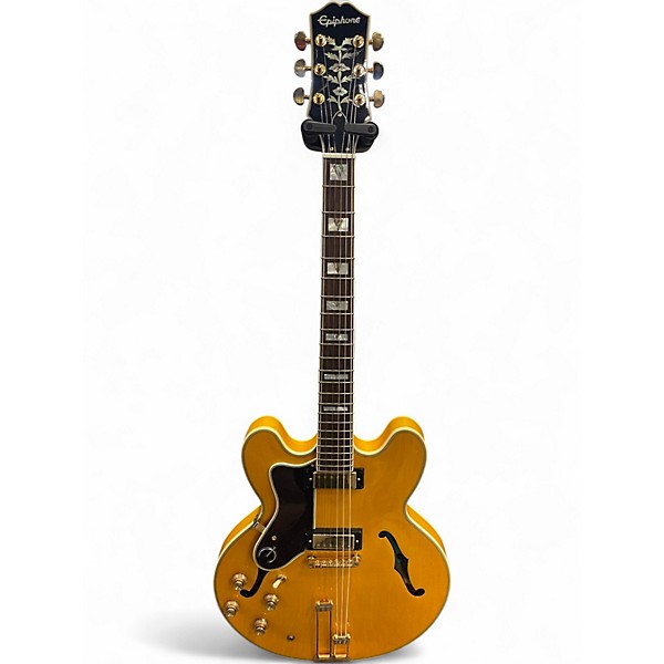 Used Epiphone Sheraton Left Handed Natural Hollow Body Electric Guitar