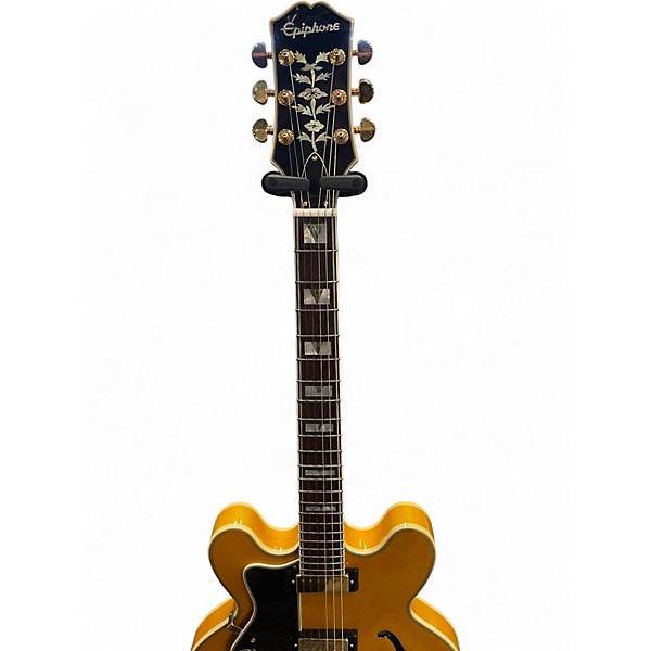 Used Epiphone Sheraton Left Handed Natural Hollow Body Electric Guitar
