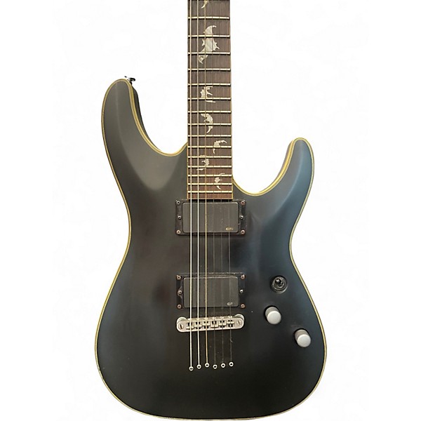 Used Schecter Guitar Research Damien Platinum BLACK Solid Body Electric Guitar