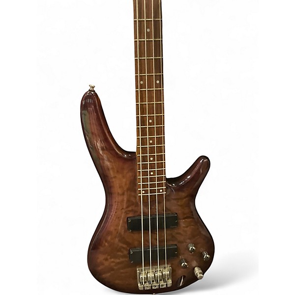 Used Ibanez SR400QM Trans Purple Burst Electric Bass Guitar