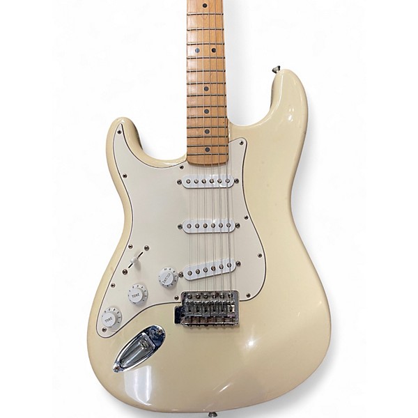 Used Fender Standard Stratocaster Left Handed Vintage White Electric Guitar
