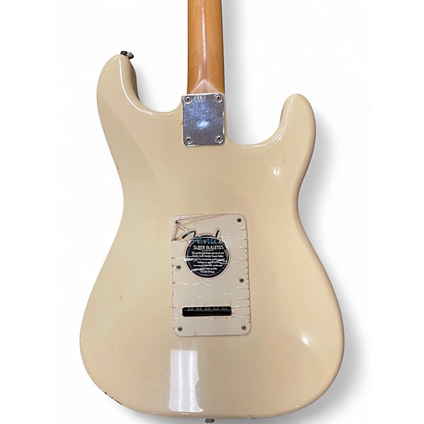 Used Fender Standard Stratocaster Left Handed Vintage White Electric Guitar