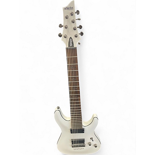 Used Schecter Guitar Research Demon 7 String WHITE Solid Body Electric Guitar