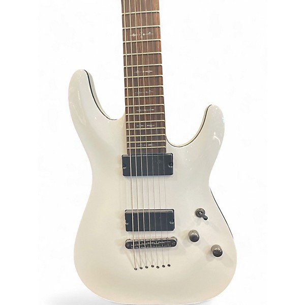 Used Schecter Guitar Research Demon 7 String WHITE Solid Body Electric Guitar