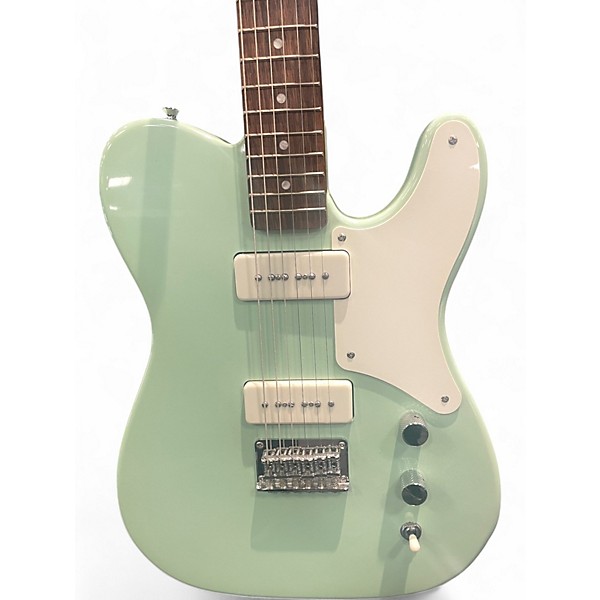 Used Squier Paranormal Baritone Cabronita Telecaster Metallic Aqua Marine Solid Body Electric Guitar